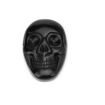 Natural Obsidian Carved Big Pendants, Skull, 56x40mm