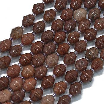 Natural Purple Aventurine Beads Strands, Bell, with Seed Beads, 11x10mm, Hole: 1.4mm, about 31pcs/strand, 15.35''(39cm)