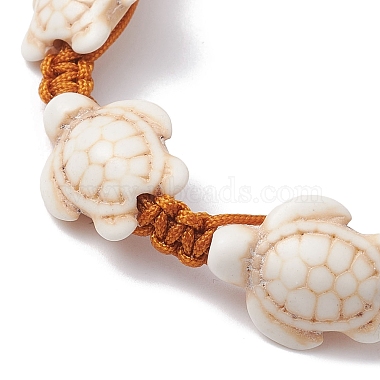 Synthetic Turquoise Sea Turtle Braided Bead Bracelet(BJEW-JB10036-02)-3