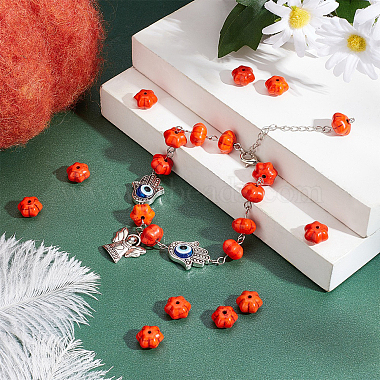 DIY Pumpkin Bead Stretch Bracelets Making Kits(DIY-SC0014-66)-5