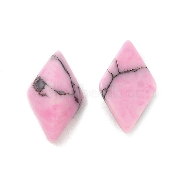 Pink Rhombus Glass Cabochons