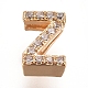 Golden Plated Brass Micro Pave Cubic Zirconia Slide Charms(ZIRC-L075-61Z-G)-1