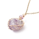 Copper Wire Wrapped Natural Amethyst Heart Pendant Necklaces(NJEW-JN03971-02)-3