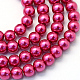 cuisson peint perles de verre nacrées brins de perles rondes(HY-Q330-8mm-57)-1