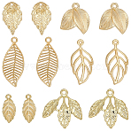 60Pcs 6 Styles Alloy Pendants, Leaf, Mixed Color, 15~20.5x7~19.5x1~2mm, Hole: 1.2~1.6mm, 10pcs/style(FIND-SC0022-59)