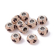 Austrian Crystal European Beads, Large Hole Beads, Sterling Silver Core, Rondelle, Colorful, about 11mm in diameter, 7.5mm thick, hole: 4.5mm(SS007-03)
