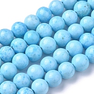Assembled Synthetic Hemimorphite and Larimar Beads Strands, Dyed, Round, 8mm, Hole: 1mm, about 53 pcs/Strand, 15.94 inch(40.5 cm)(G-D0006-C01-8mm)