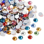 Glass Flat Back Rhinestone, Grade A, Back Plated, Faceted, Half Round, Mixed Color, 3.8~4mm, about 1440pcs/bag(RGLA-C002-SS16-M)