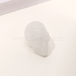 Natural Quartz Crystal Skull Figurine Display Decorations, Energy Stone Ornaments, 40x25x27mm(G-PW0007-061B)