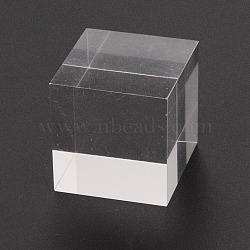 Acrylic Jewelry Display Bases, Cube, Clear, 3x3x3cm(ODIS-WH0025-31A)