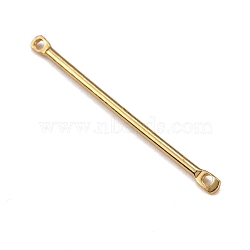 Brass Linking Bars, Connector Charms, Stick, Real 14K Gold Plated, 30x2x1mm, Hole: 1mm(KK-WH0035-64A)