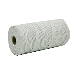 Cotton String Threads, Macrame Cord, Decorative String Threads, for DIY Crafts, Gift Wrapping and Jewelry Making, White, 3mm, about 218.72 Yards(200m)/Roll(PW-WG49487-45)