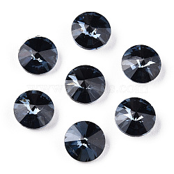 Pointed Back Glass Rhinestone Cabochons, Rivoli Rhinestone, Back Plated, Faceted, Cone, Montana, 6x3mm(RGLA-T086-6mm-13)