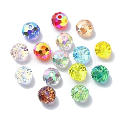 AB Color Plated Glass Beads, Faceted Rondelle, Mixed Color, 6x4mm, Hole: 1.4mm(EGLA-P059-03A-AB)