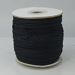 Nylon Thread, Round, Black, 2mm in diameter, about 71.08 yards(65m)/roll(NWIR-G001-2C)