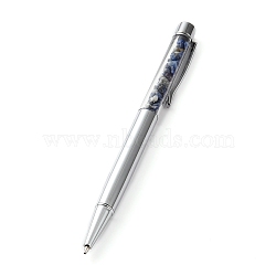 Ballpoint Pens, with Natural Lapis Lazuli Chip Beads, 14.1x1.3x0.95cm(AJEW-PE0001-03)