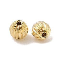 Brass Beads, Pumpkin, Real 16K Gold Plated, 5x5mm, Hole: 1mm(KK-H503-12G-01)