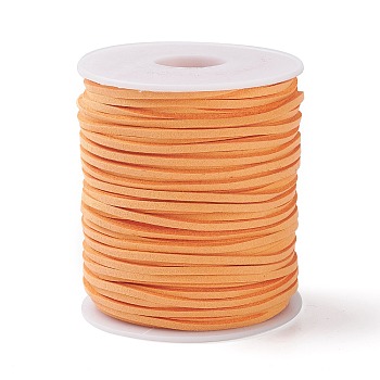 45M Faux Suede Cord, Faux Suede Lace, Orange, 2~2.5x1.5~2mm, about 50 Yards(45m)/Roll