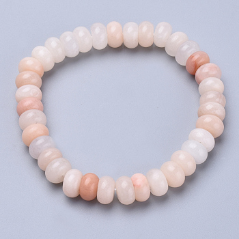 Natural Pink Aventurine Beaded Stretch Bracelets, Abacus, 2-1/4 inch~2-1/4 inch(56~58mm)