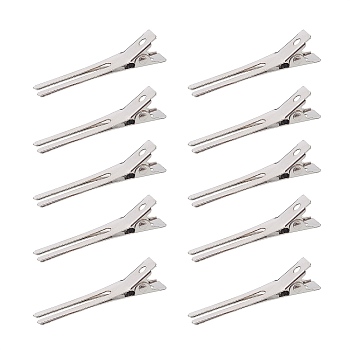 50Pcs Stainless Steel Alligator Hair Clip Findings, Nickel Free, Stainless Steel Color, 45x11x11mm