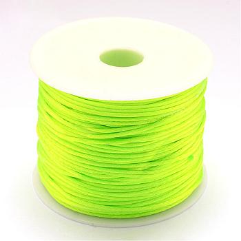 Nylon Thread, Rattail Satin Cord, Lime, 1.0mm, about 76.55 yards(70m)/roll