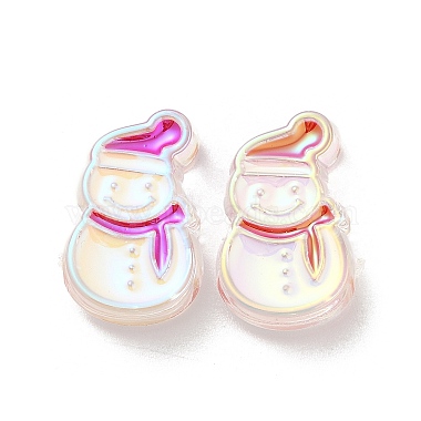 Magenta Snowman Acrylic Beads