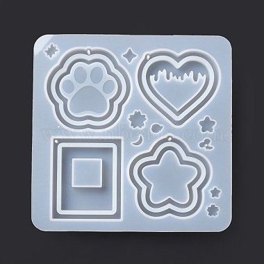 Diy pawprint & heart & star & прямоугольная подвеска в форме пищевой силиконовой Молды(X-SIMO-D001-05)-3