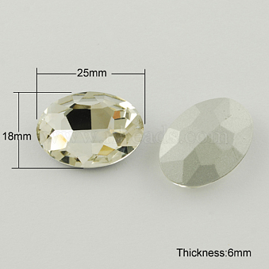 25mm Clear Oval Glass Rhinestone Cabochons
