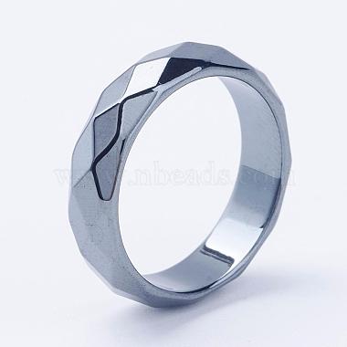 Electroplate Non-Magnetic Synthetic Hematite Rings(RJEW-F068-18mm)-3