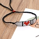 Glass Seed Wide Band with Word I Love U Heart Friendship Link Bracelet for Women(BJEW-P269-11)-4