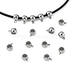 Tarnish Resistant Rondelle 201 Stainless Steel Tube Bails, Loop Bails, Smooth Surface, Stainless Steel Color, 9x6.5x5mm, Hole: 1.5mm, Inner Diameter: 4mm(X-STAS-R075-22)