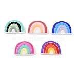 Silicone Beads, Focal Beads, Rainbow, Mixed Color, 18x26x9mm, Hole: 2mm(SL-CBADDB1-01)