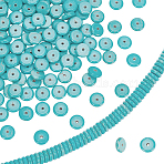 1 Strand Synthetic Turquoise Beads Strands, Disc, 10x3mm, Hole: 1.2mm, about 118pcs/strand, 15.12''(38.4cm)(G-FG0001-15)