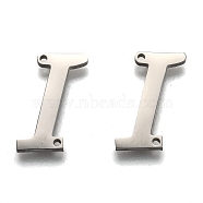 304 Stainless Steel Links Connectors, Letter, Letter.I, 15.5x8x1.5mm, Hole: 0.9mm(STAS-Y006-60P-I)