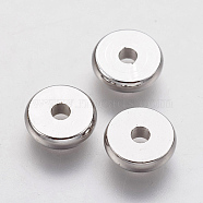 Brass Spacer Beads, Real Platinum Plated, Donut, 8x2mm, Hole: 2mm(KK-F730-01P)
