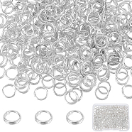 Brass Split Rings, Double Loops Jump Rings, Silver, 5x1.2mm, Inner Diameter: 3.8mm, Single Wire: 0.6mm(KK-SC0002-96)