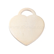 925 Sterling Silver Blank Pendants, Heart Charms, Silver, 17x15x1mm, Hole: 5x3mm(STER-F057-03S-04)