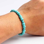 Turquoise Bracelet with Elastic Rope Bracelet, Male and Female Lovers Best Friend, Bead: 6mm(DZ7554-1)