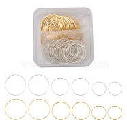 Brass Linking Rings, Golden & Silver, 20~30x1mm, Inner Diameter: 18~28mm, 120pcs/box(KK-YS0001-03)