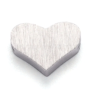 304 Stainless Steel Charms, Heart, Stainless Steel Color, 6x8.5x3mm, Hole: 1.8mm(STAS-H105-15P)