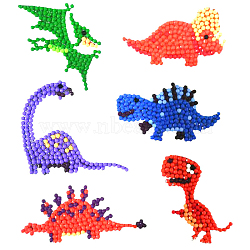 Dinosaur Theme DIY Diamond Painting Stickers Kits, including Stickers, Resin Rhinestone, Diamond Sticky Pen, Tray Plate and Glue Clay, Mixed Color, Packing: 180x150mm(ANIM-PW0001-192A)