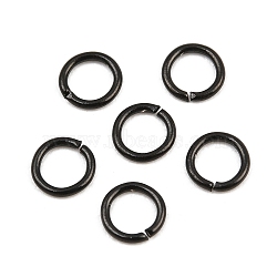 304 Stainless Steel Open Jump Rings, Ion Plating(IP), Black, 4x0.6mm, Inner Diameter: 3mm, 22 Gauge(SA-CBAF81C-01B-EB)
