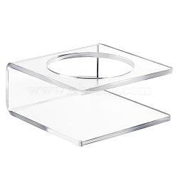 Acrylic Round Ball Display Stand, Sports Ball Stand Holder, for Football, Basketball, Soccer Storage, Clear, 11x11x5.1cm, Inner Diameter: 8cm(AJEW-WH0282-99B)