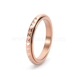 Rotatable Version Korean StyleRotatable Stainless Steel Finger Ring for Men's, Rose Gold, US Size 8(18.1mm)(PW-WGAB2A4-20)