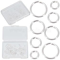 80Pcs 4 Size 925 Sterling Silver Open Jump Rings, Round Rings, Silver, 3~6x0.5mm, Inner Diameter: 2~5mm, 20Pcs/size(STER-CN0001-16)