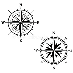 PVC Wall Stickers, for Wall Decoration, Compass Pattern, 750x390mm(DIY-WH0228-447)