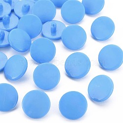 1-Hole Plastic Buttons, Flat Round, Cornflower Blue, 18x8mm, Hole: 2.5mm(BUTT-N018-031)
