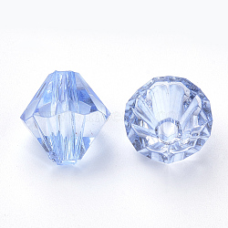 Transparent Acrylic Beads, Bicone, Light Steel Blue, 4x4mm, Hole: 1.2mm, about 690pcs/20g(X-TACR-S146-4mm-16)