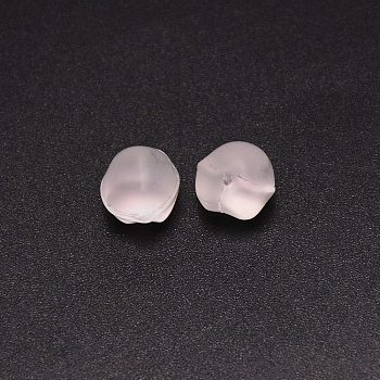 Glass Beads, Nuggets, Half Drilled, for DIY Hair Accessories, Lavender, 13x12x11.5mm, Hole: 1.2mm