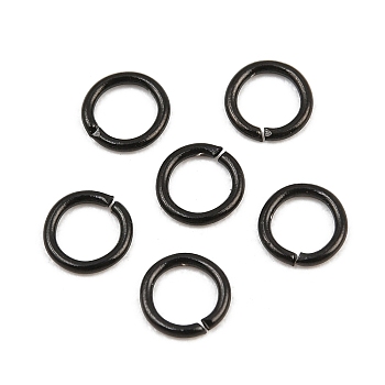 304 Stainless Steel Open Jump Rings, Ion Plating(IP), Black, 4x0.6mm, Inner Diameter: 3mm, 22 Gauge